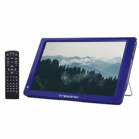 Trexonic Trexonic TR-D12BLU 12 in. Lightweight Rechargeable Widescreen LED TV - HDMI - Audio & Video - SD - USB - VGA - Blue TR-D12BLU